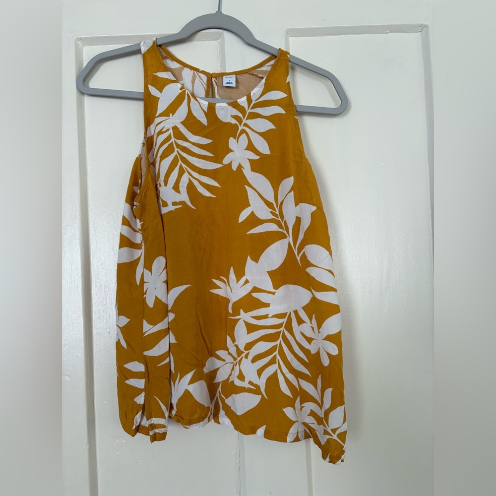 Old Navy Yellow and White Tank Top